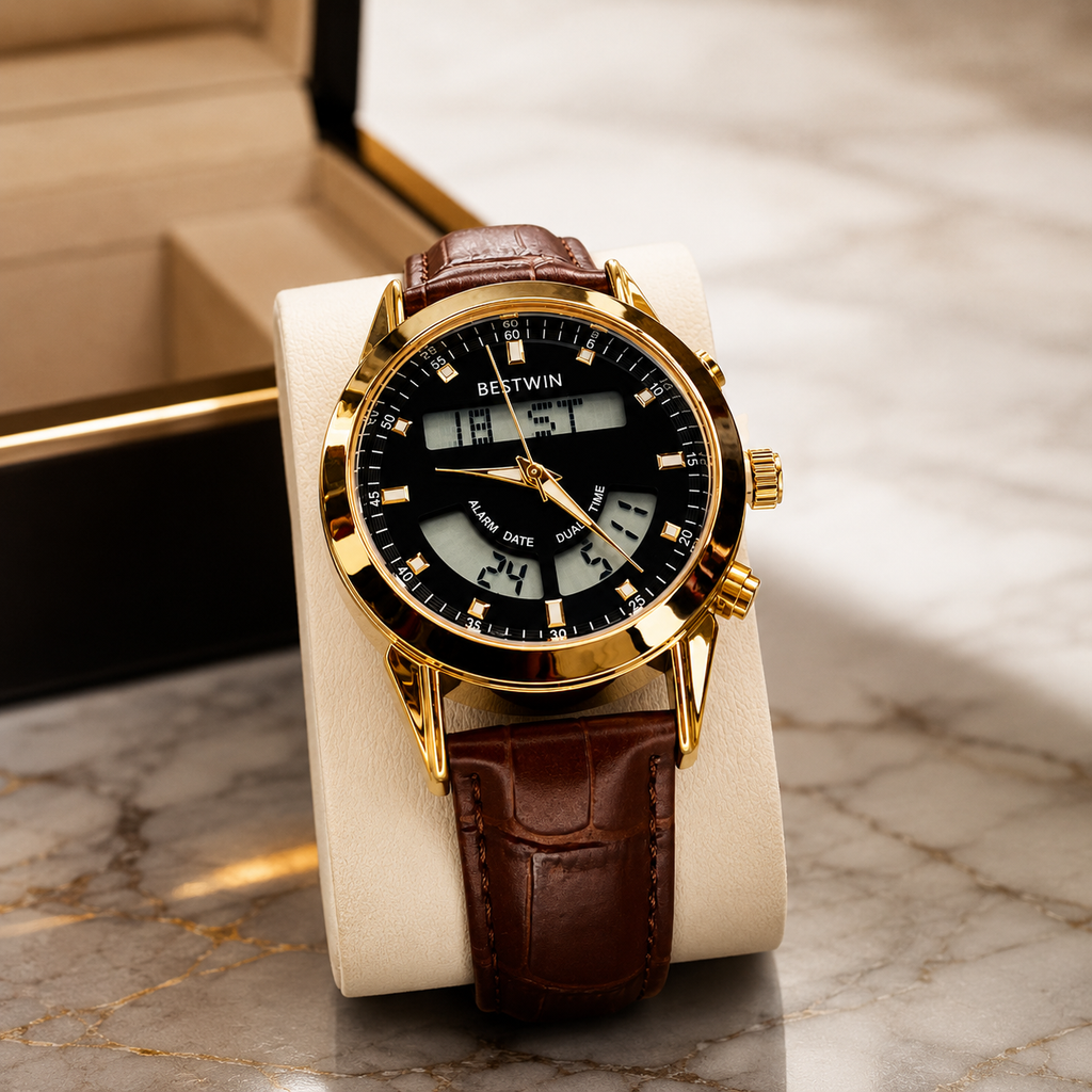 Bestwin Gold Analog-Digital Watch –