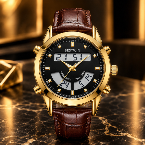 Bestwin Gold Analog-Digital Watch –