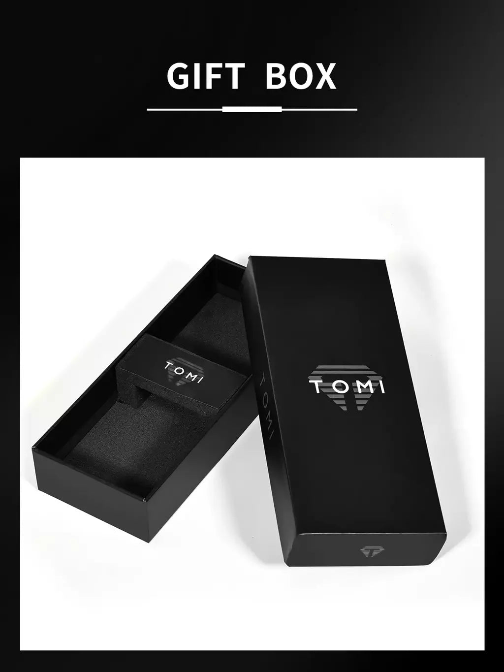 TOMI Black Edition | Gunmetal Dial & Brown Leather Strap