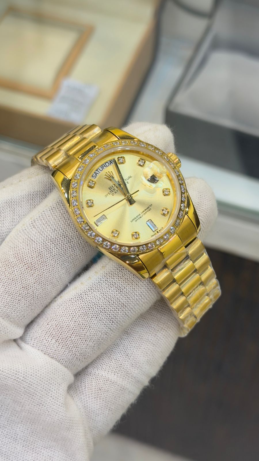 Rolex Day-Date Diamond Bezel & President Bracelet