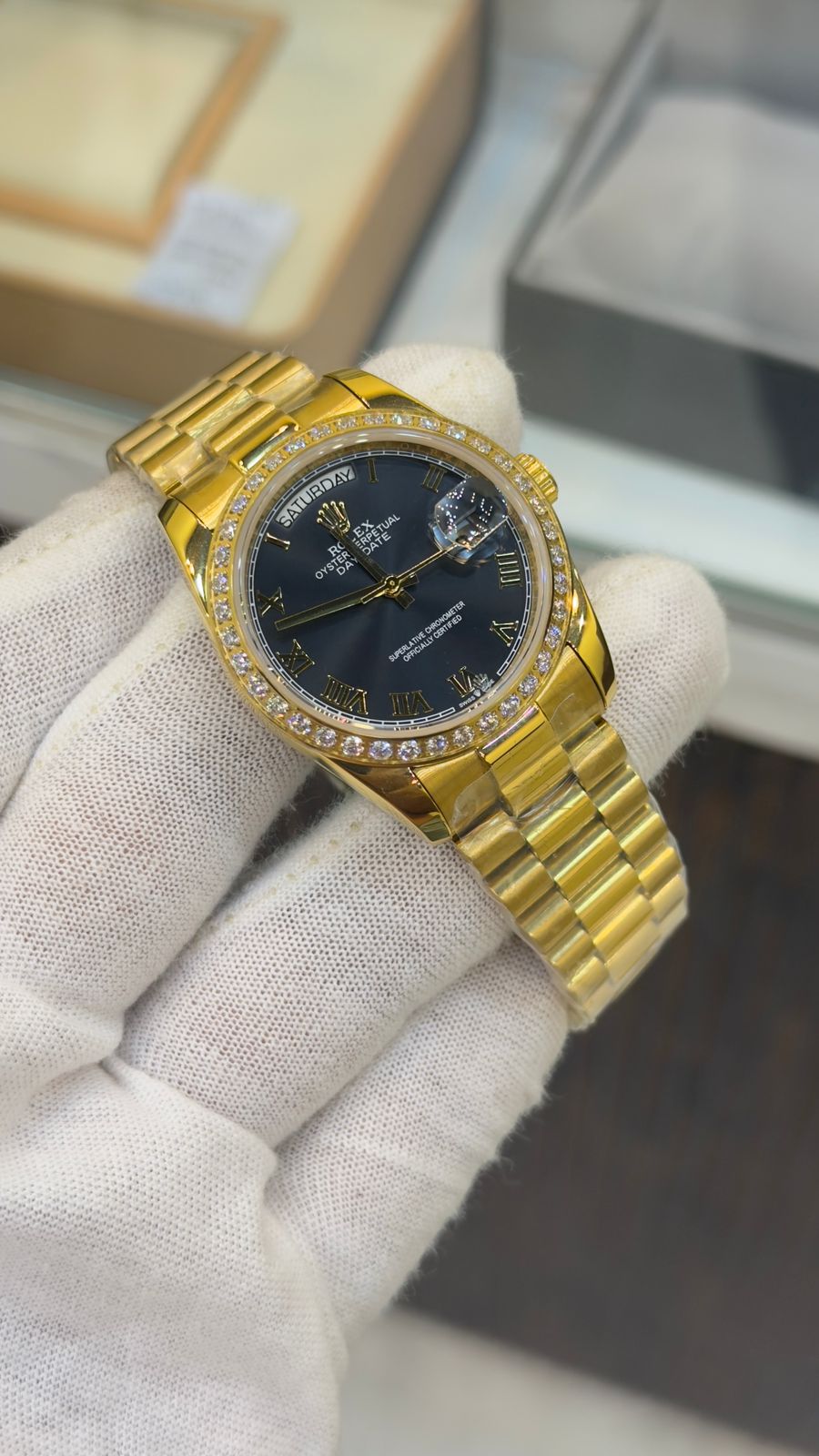 Rolex Day-Date Diamond Bezel & President Bracelet